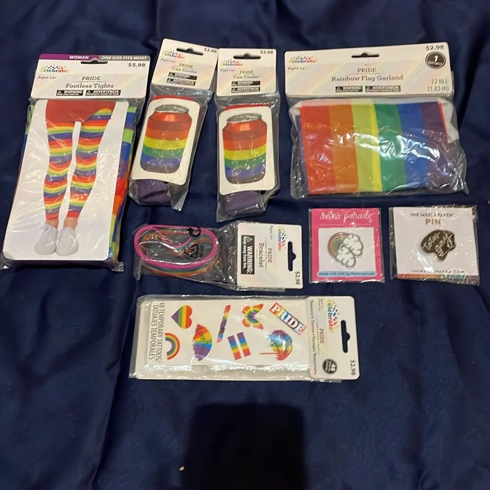 Pride Party Bag Tote Bag Koozies Pins Tights Bracelets Plus More